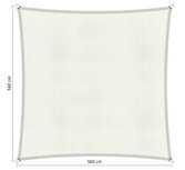 Premium schaduwdoek 3.6x3.6m vierkant waterdoorlatend Mineral White Premium schaduwdoek 3.6x3.6m vierkant waterdoorlatend Mineral White