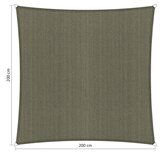 Premium schaduwdoek 2x2m vierkant waterdoorlatend Desert Storm Premium schaduwdoek 2x2m vierkant waterdoorlatend Desert Storm