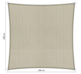 Premium schaduwdoek 2x2m vierkant waterdoorlatend Sahara Sand Premium schaduwdoek 2x2m vierkant waterdoorlatend Sahara Sand