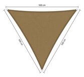 Premium schaduwdoek 5x5x5m driehoek waterafstotend Original Camel Premium schaduwdoek 5x5x5m driehoek waterafstotend Original Camel