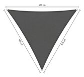 Premium schaduwdoek 5x5x5m driehoek waterafstotend Vintage Grey Premium schaduwdoek 5x5x5m driehoek waterafstotend Vintage Grey