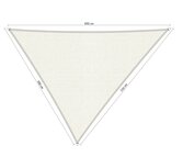 Premium schaduwdoek 5x5.5x6m driehoek waterdoorlatend Artic White Premium schaduwdoek 5x5.5x6m driehoek waterdoorlatend Artic White