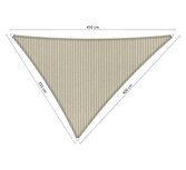Premium schaduwdoek 3.5x4x4.5m driehoek waterdoorlatend Sahara Sand Premium schaduwdoek 3.5x4x4.5m driehoek waterdoorlatend Sahara Sand