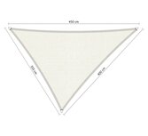Premium schaduwdoek 3.5x4x4.5m driehoek waterdoorlatend Artic White Premium schaduwdoek 3.5x4x4.5m driehoek waterdoorlatend Artic White