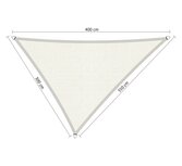 Premium schaduwdoek 3x3.5x4m driehoek waterdoorlatend Artic White Premium schaduwdoek 3x3.5x4m driehoek waterdoorlatend Artic White