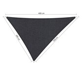 Premium schaduwdoek 3x3.5x4m driehoek waterdoorlatend Carbon Black Premium schaduwdoek 3x3.5x4m driehoek waterdoorlatend Carbon Black