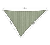 Premium schaduwdoek 3x3.5x4m driehoek waterdoorlatend Moonstone Green Premium schaduwdoek 3x3.5x4m driehoek waterdoorlatend Moonstone Green