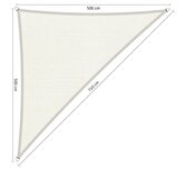 Premium schaduwdoek 5x5x7.1m driehoek waterdoorlatend Artic White Premium schaduwdoek 5x5x7.1m driehoek waterdoorlatend Artic White
