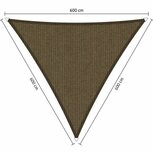 Premium schaduwdoek 6x6x6m driehoek waterdoorlatend Japanese Brown Premium schaduwdoek 6x6x6m driehoek waterdoorlatend Japanese Brown
