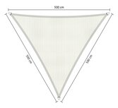 Premium schaduwdoek 5x5x5m driehoek waterdoorlatend Mineral White Premium schaduwdoek 5x5x5m driehoek waterdoorlatend Mineral White