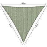 Premium schaduwdoek 4x4x4m driehoek waterdoorlatend Moonstone Green Premium schaduwdoek 4x4x4m driehoek waterdoorlatend Moonstone Green