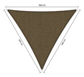 Premium schaduwdoek 3.6x3.6x3.6m driehoek waterdoorlatend Japanese Brown Premium schaduwdoek 3.6x3.6x3.6m driehoek waterdoorlatend Japanese Brown