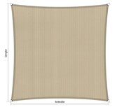 Schaduwdoek op maat waterdoorlatend vierkant/rechthoek Schaduwdoek op maat waterdoorlatend vierkant/rechthoek
