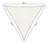 OUTLET schaduwdoek 3x3x3m driehoek waterdoorlatend Artic White OUTLET schaduwdoek 3x3x3m driehoek waterdoorlatend Artic White